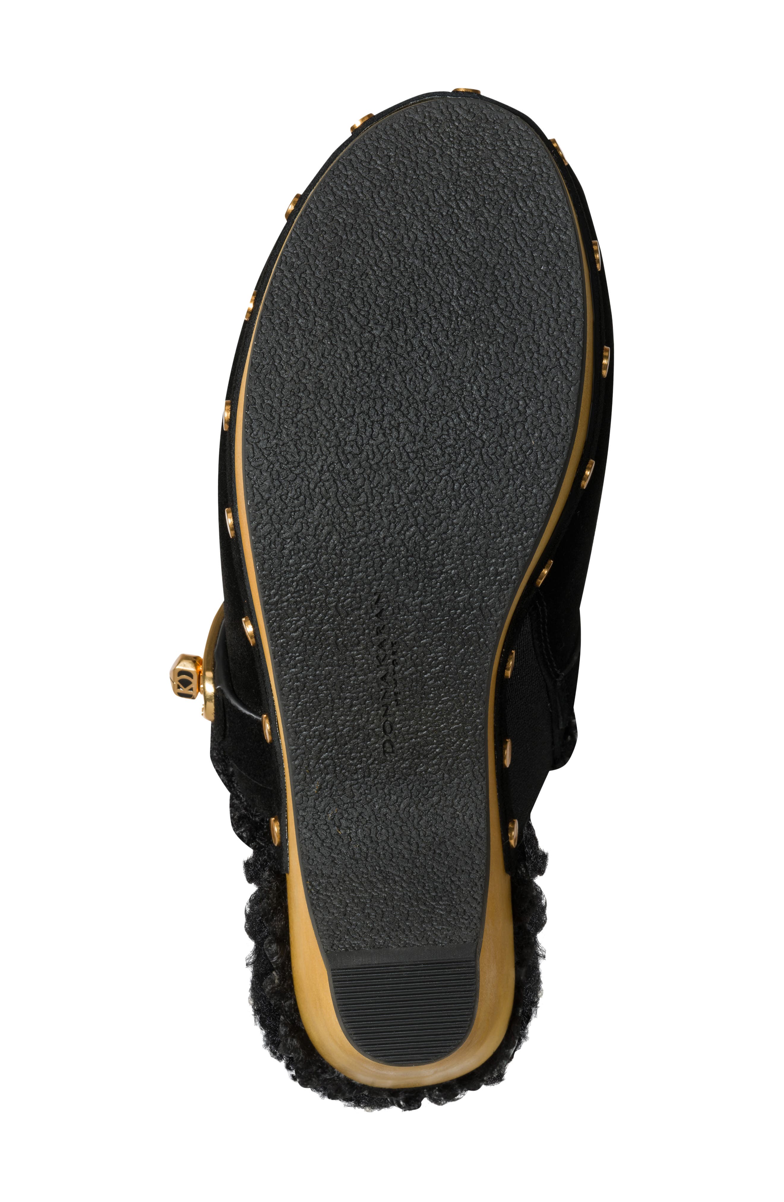 Idella Faux Shearling Clog, Alternate, color, BLACK