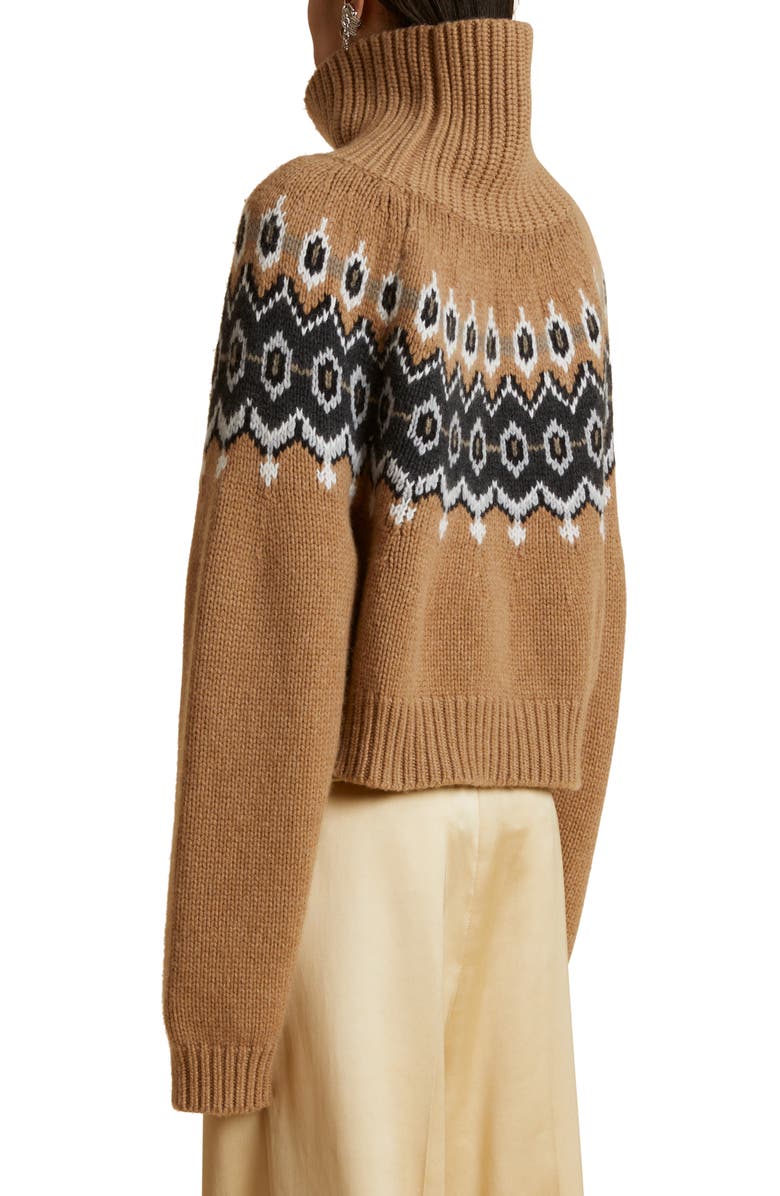 Khaite Amaris Fair Isle Cashmere Blend Turtleneck Sweater, Alternate, color,