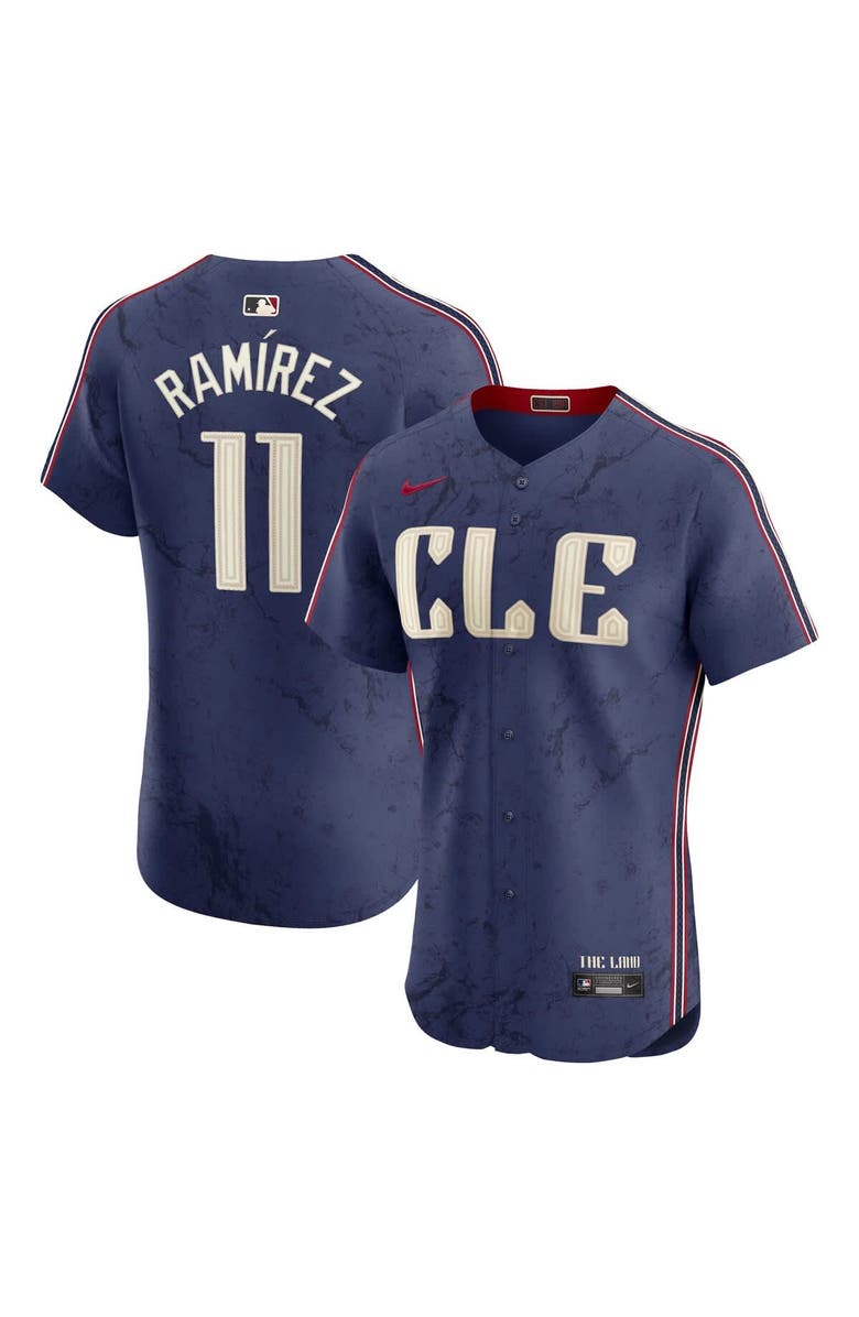 Nike Men's Nike José Ramírez Navy Cleveland Guardians City Connect Elite Jersey, Main, color, Navy