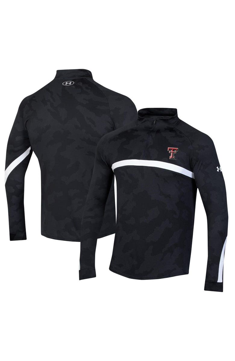 Under Armour Men's Under Armour Black Texas Tech Red Raiders Game Day Camo Raglan Quarter-Zip Top, Main, color, 