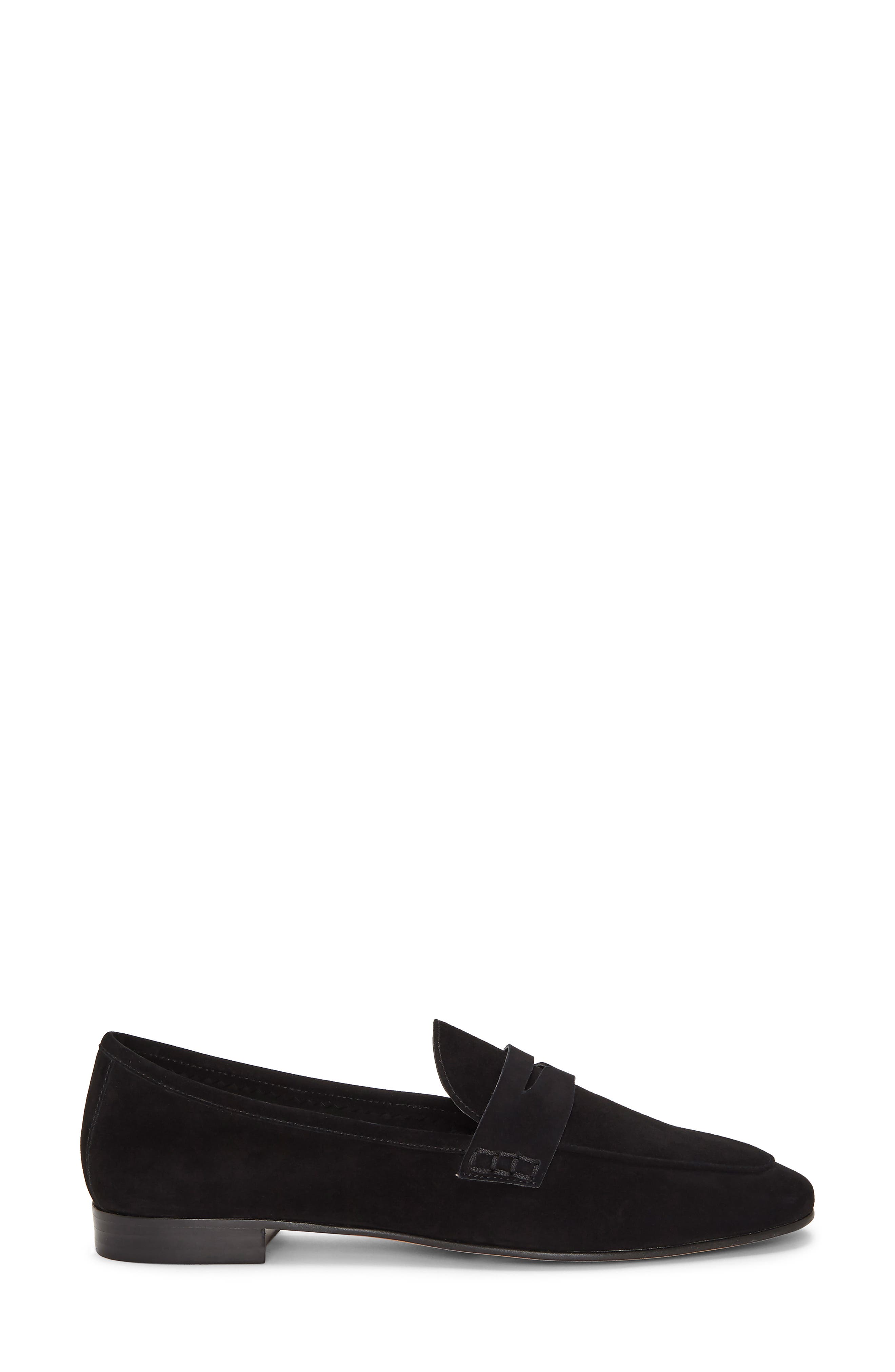 Macinda Penny Loafer, Alternate, color, BLACK SUEDE