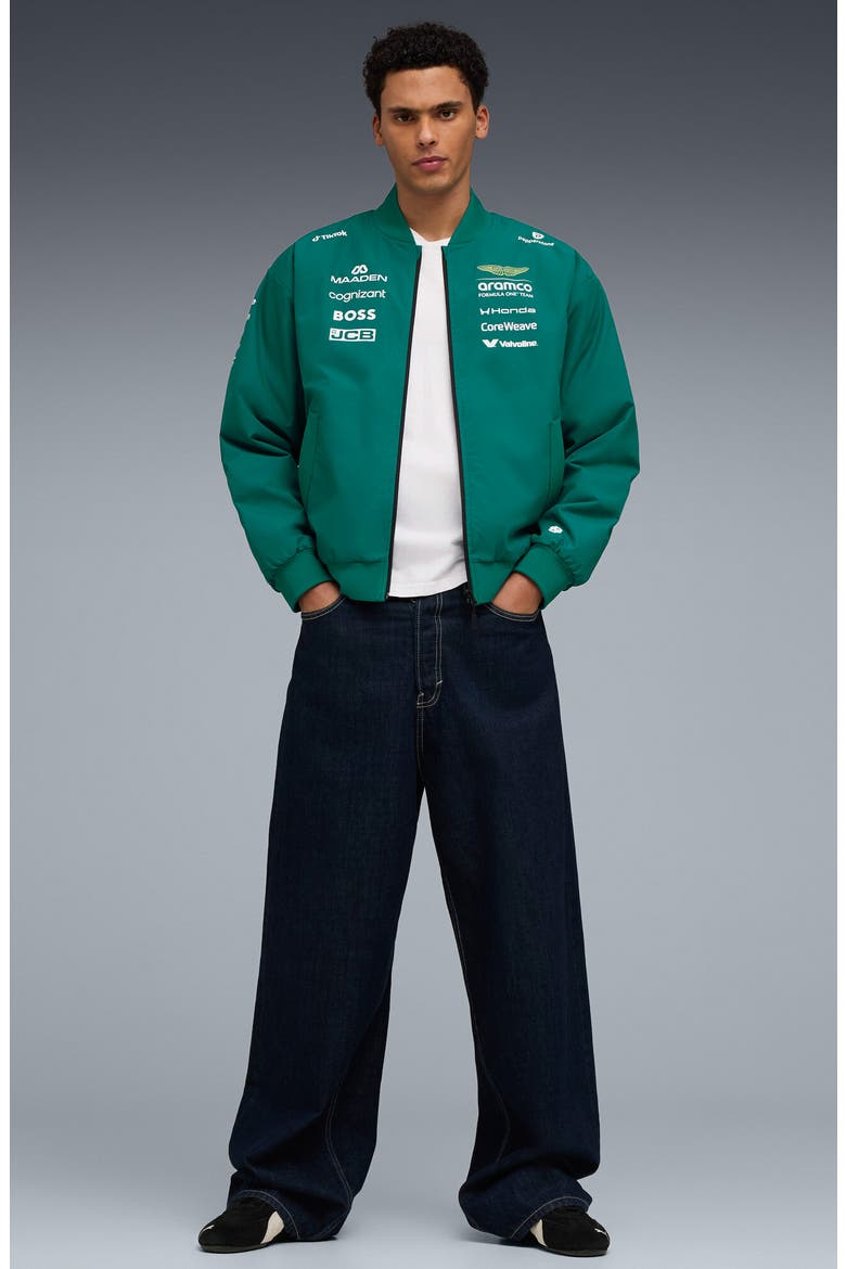 Aston Martin F1 Replica Water Repellent Jacket, Alternate, color, GREEN LUX