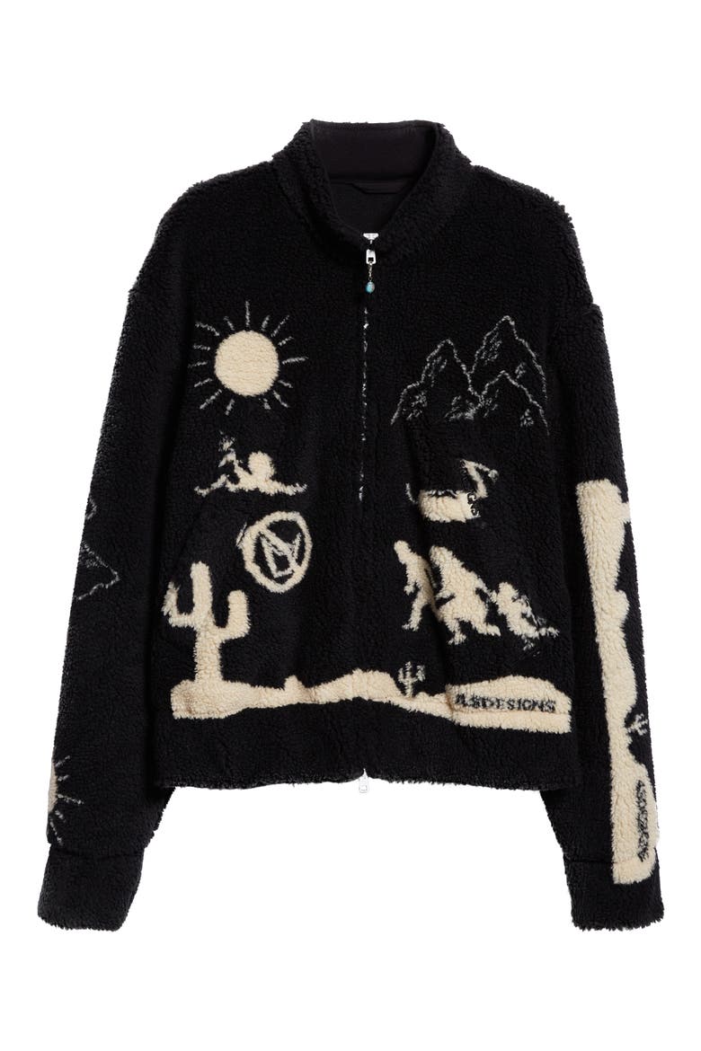 High Pile Fleece Bomber Jacket, Alternate, color, 90 BLACK