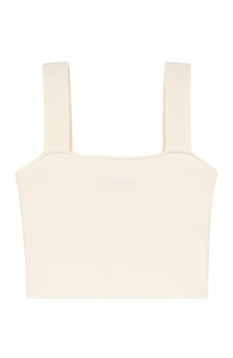 maje Knit crop top, Main, color, Ecru