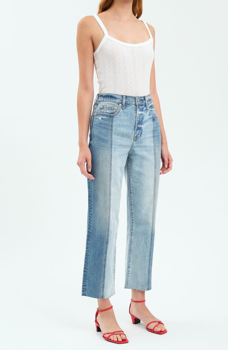 DAZE Sundaze Raw Hem Crop Straight Leg Jeans, Alternate, color, Co Star