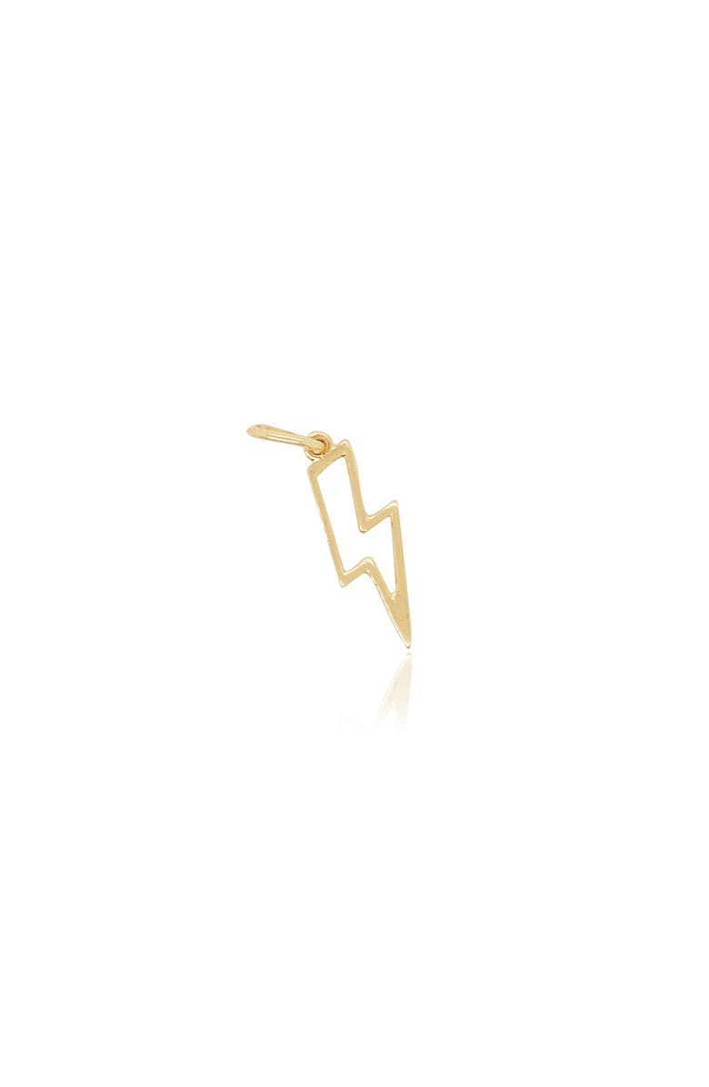 The Lovery Fine Jewelry Mini Gold Lightning Bolt Charm, Main, color, Yellow Gold