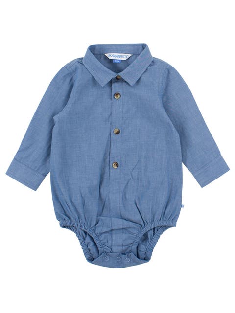 Baby Boys Long Sleeve Button Down Bodysuit