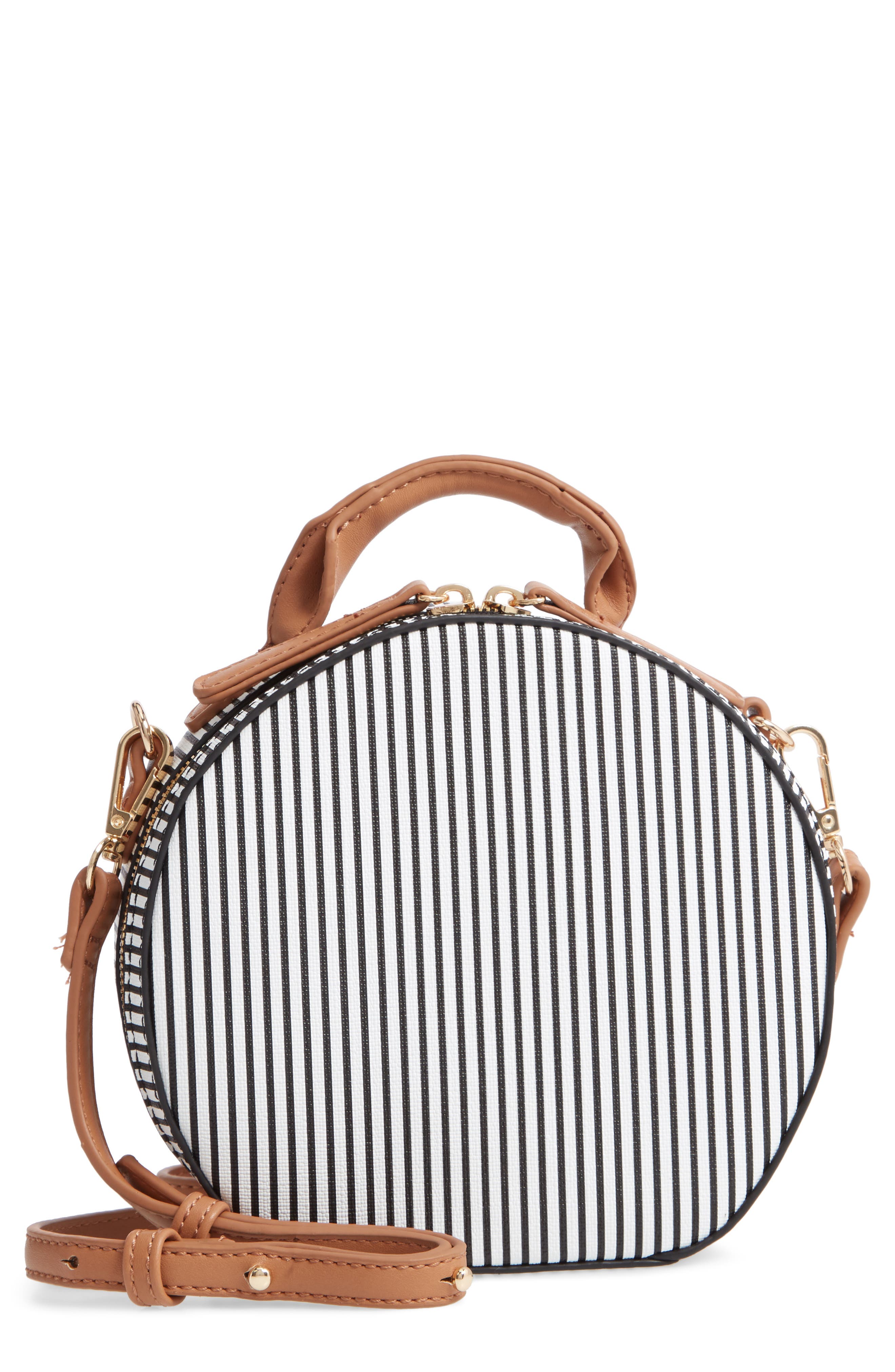 Malibu Skye Semi Round Faux Leather Bag, Main, color, 