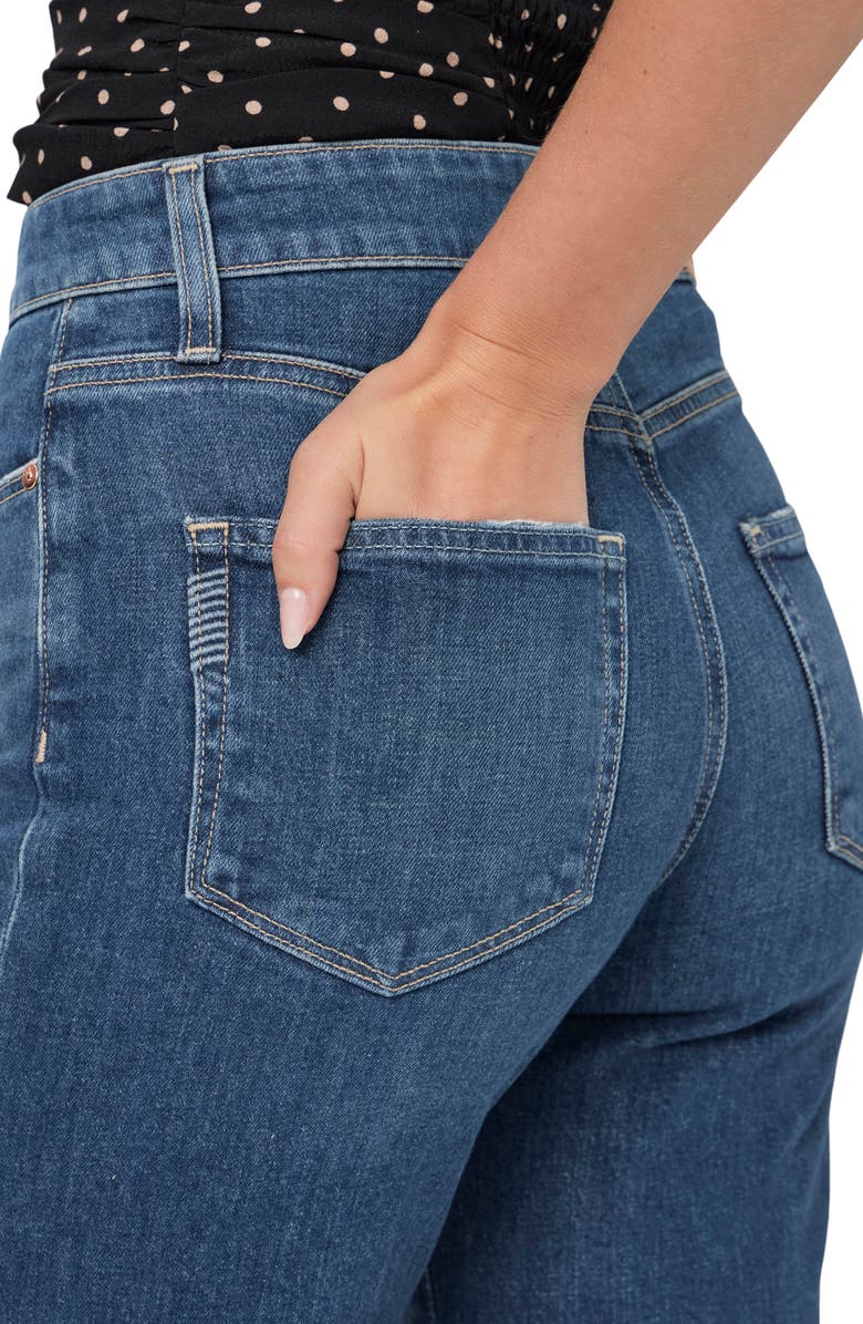 PAIGE Anessa High Waist Raw Hem Wide Leg Jeans, Alternate, color, Ancient