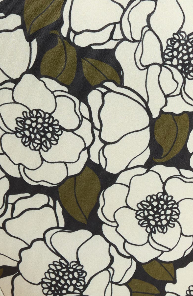 Hutch Conny O-Ring High Waist Bikini Bottoms, Alternate, color, Blck Olive Flt Outline Poppies