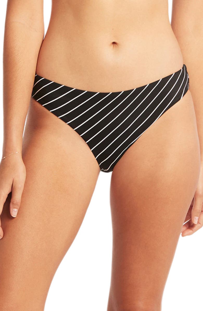 Sea Level Stripe Bikini Bottoms, Main, color, 
