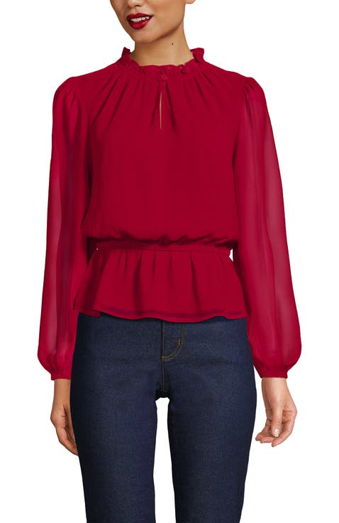 Chiffon Peplum Top