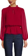 Lands' End Chiffon Peplum Top