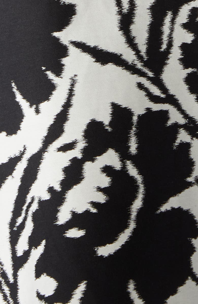 Michael Kors Collection Abstract Floral Print Dance Bustier Dress, Alternate, color, Black/ Optic White