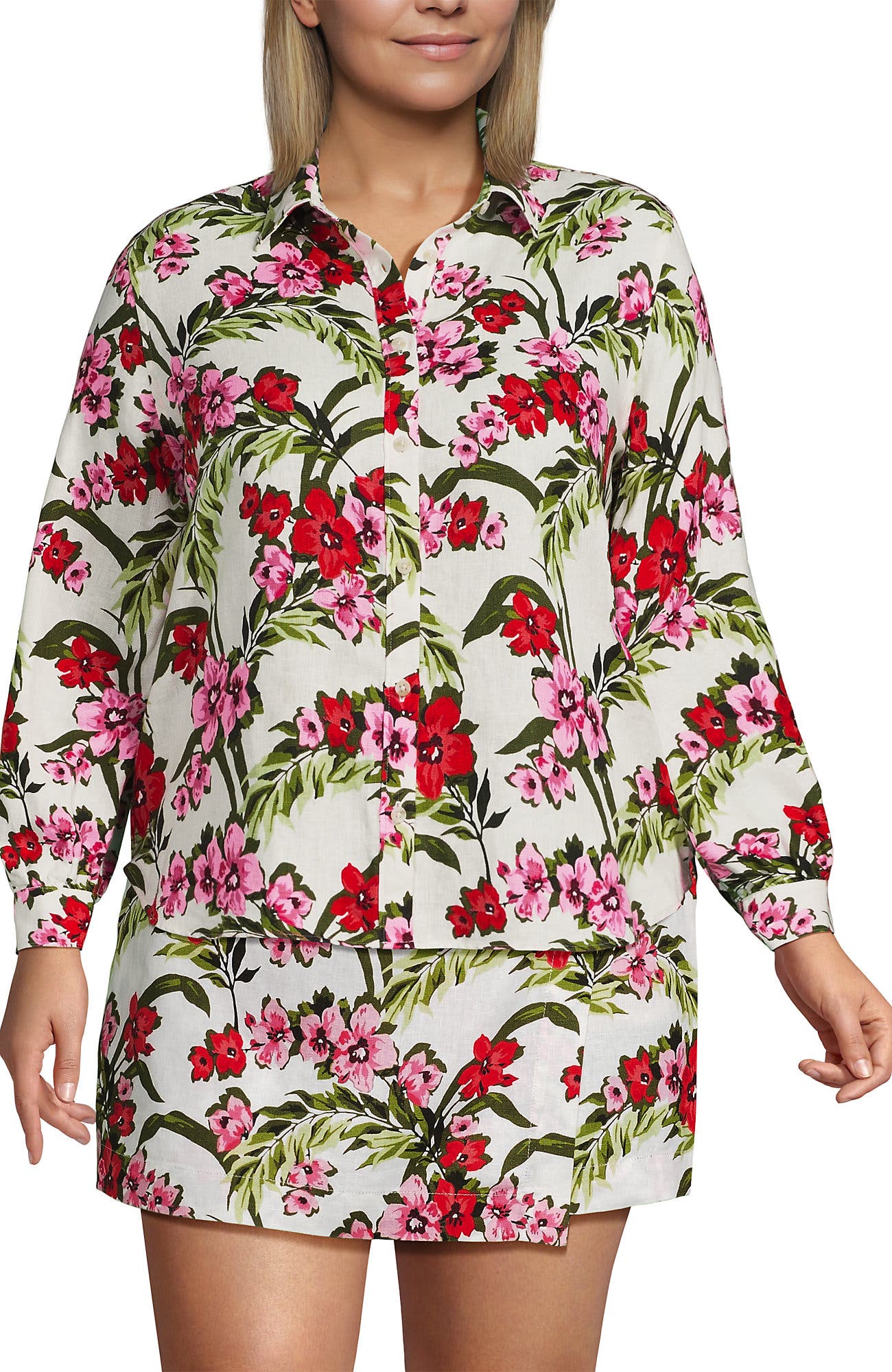 Ivory/Pink Multi Floral Tropic