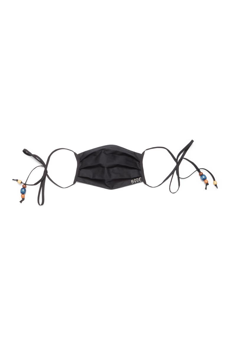 x Marcus Paul Beaded Adult Pleated Face Mask (Nordstrom Exclusive), Main, color, BLACK