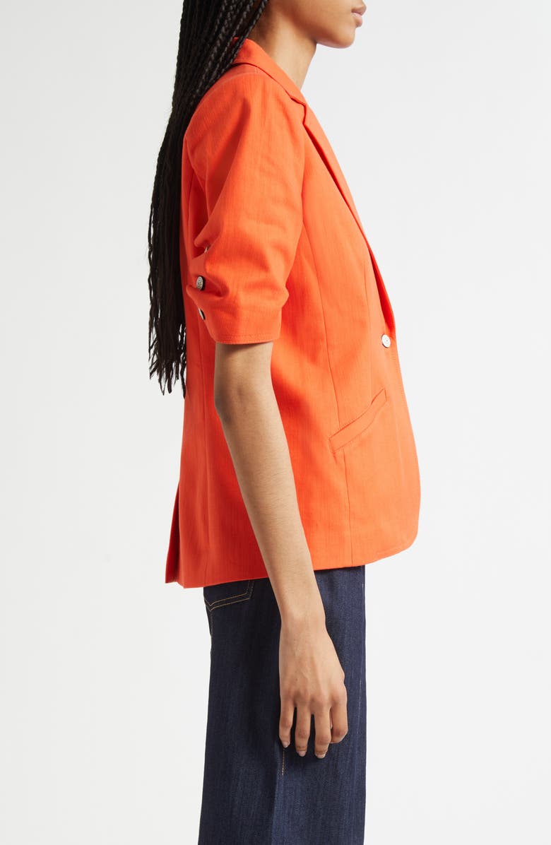 Cinq à Sept Stretch Cotton Blazer, Alternate, color, Cherry Tomato