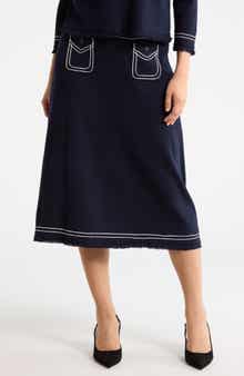 Adrianna Papell Top Stitch Knit A-Line Skirt