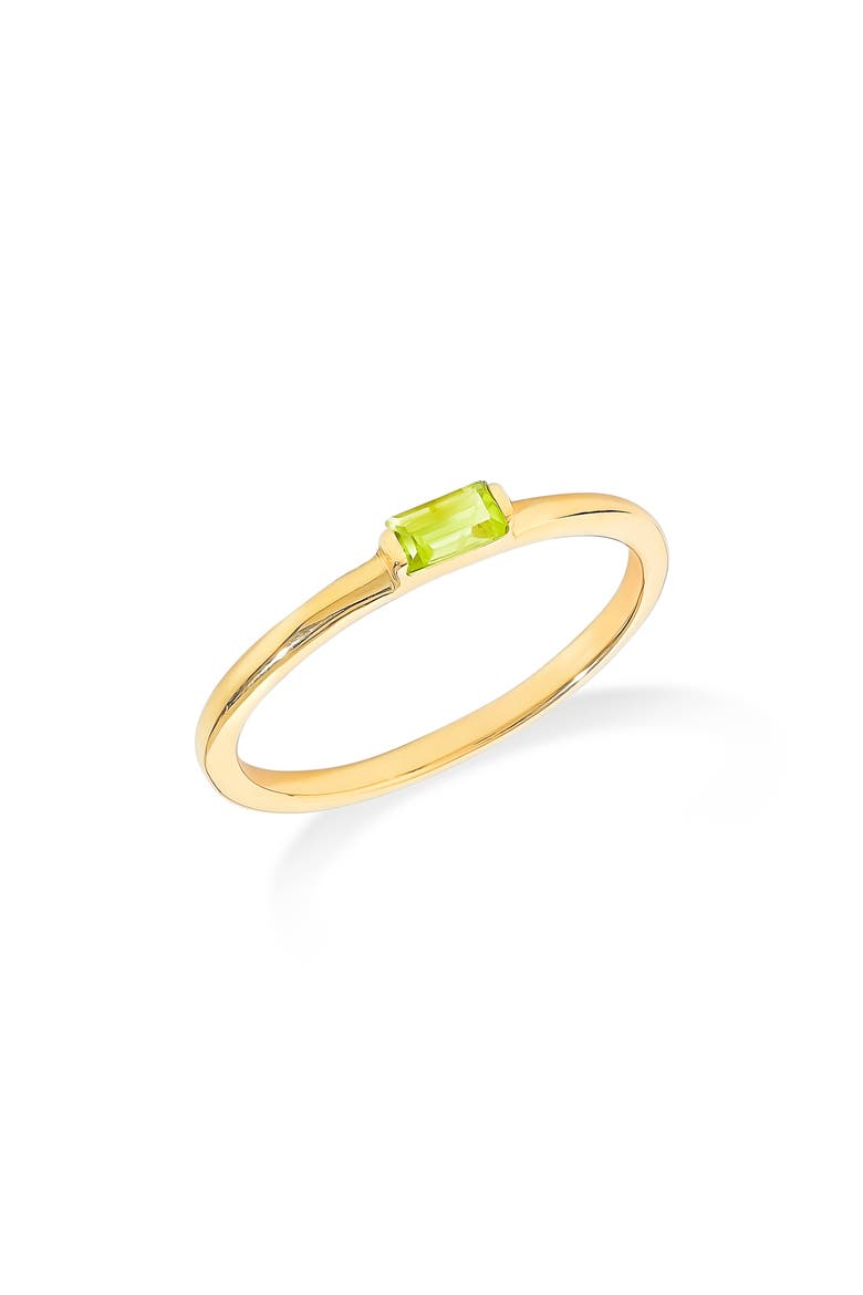Baguette Gemstone Ring, Main, color, GREEN