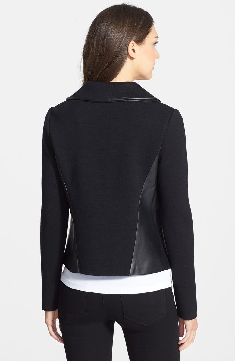 Classiques Entier<sup>®</sup> Leather Front Merino Sweater Jacket, Alternate, color, 