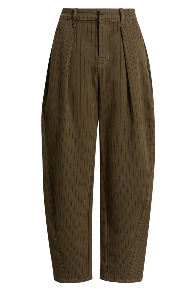 Pleated Barrel Leg Pants, Alternate, color, MOSS