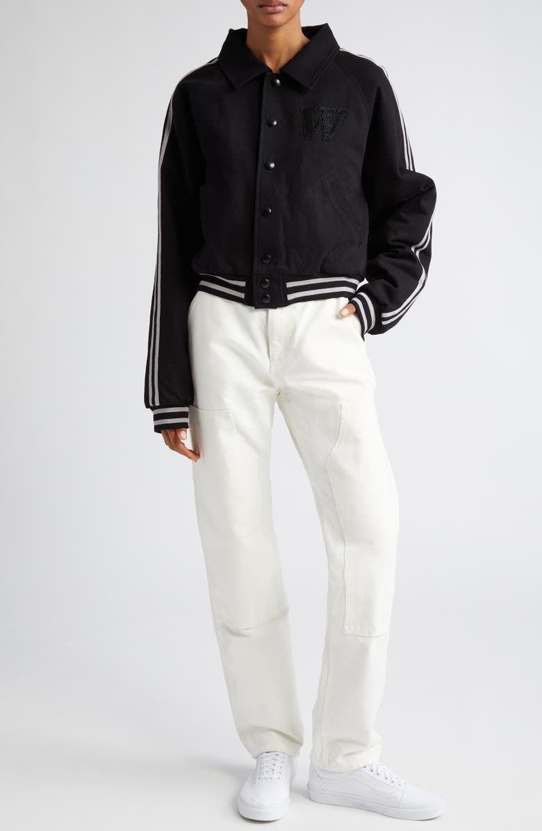 Wahine x Disney Gender Inclusive 'Pocahontas' Varsity Jacket, Alternate, color, Black