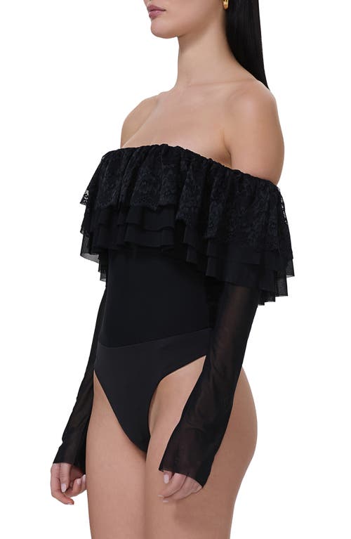 AFRM AFRM SAYLOR RUFFLE DETAIL OFF THE SHOULDER BODYSUIT