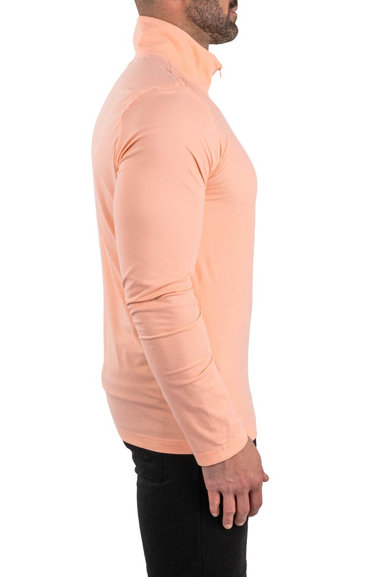 Quarter Zip Egyptian Cotton Polo, Alternate, color, ORANGE