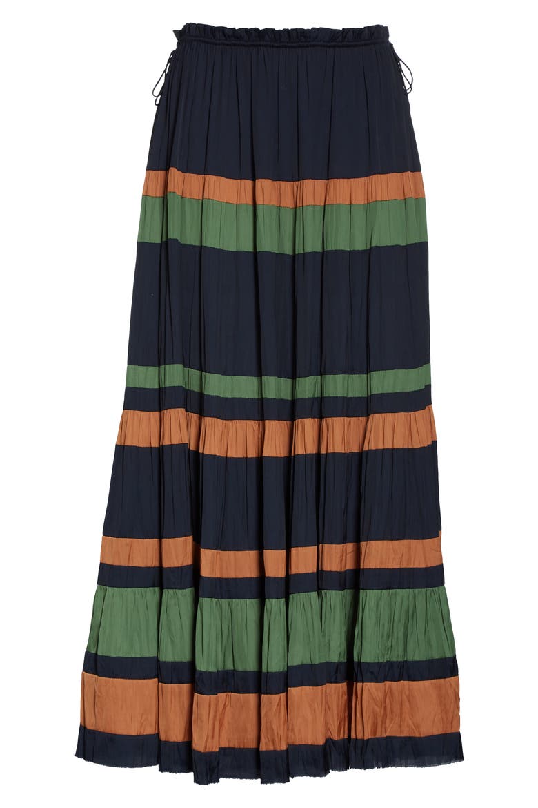 Avelina Stripe Skirt, Alternate, color, MIDNIGHT
