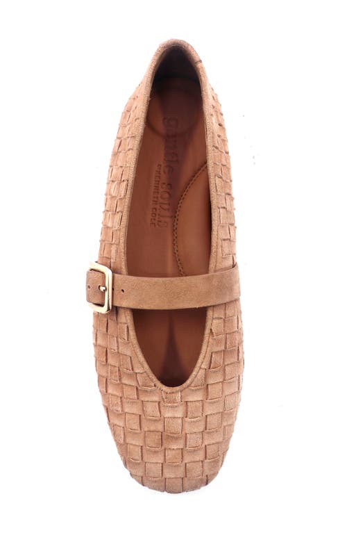 Gentle Souls Winifred Woven Mary Jane Flat In Brown