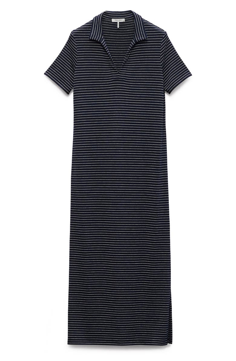 rag & bone The Knit Stripe Maxi Polo Dress, Alternate, color,