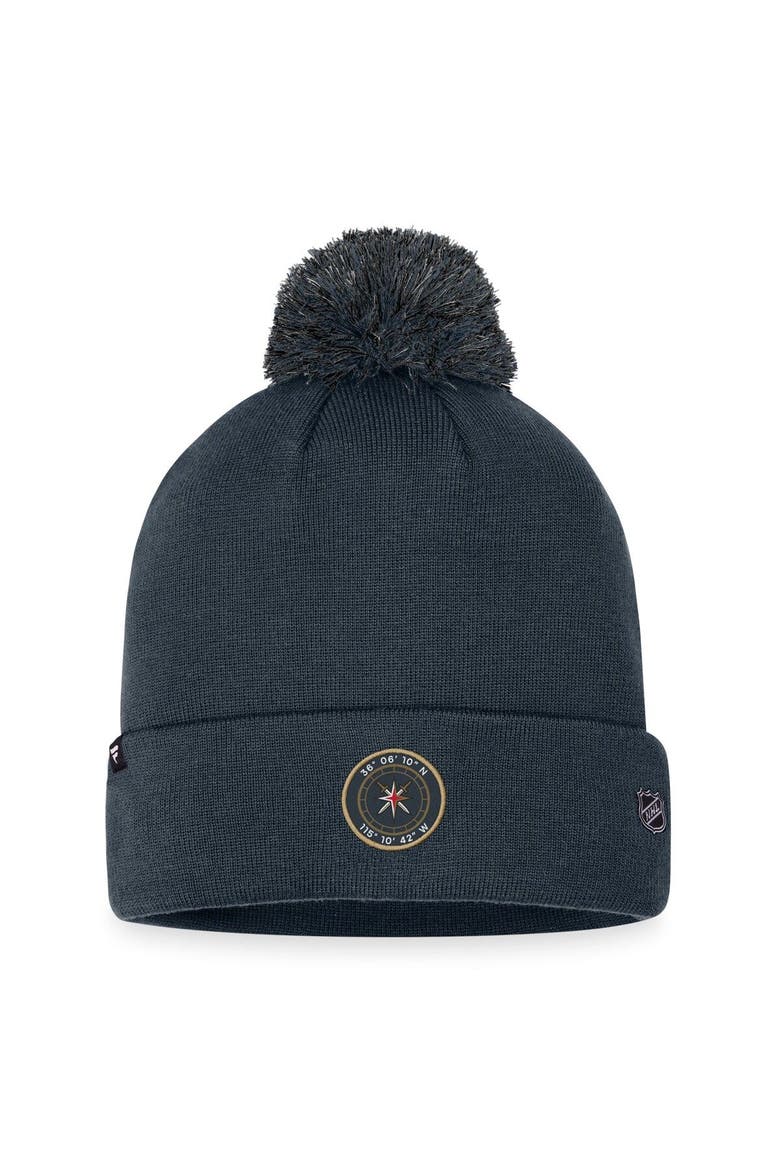 Men's Fanatics Branded  Charcoal Vegas Golden Knights 2023 NHL Draft Cuffed Knit Hat with Pom, Alternate, color, Charcoal