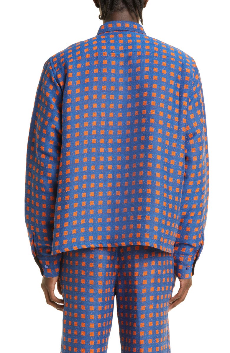 4SDesigns Dobby Check Oversize Button-Up Work Shirt, Alternate, color, 