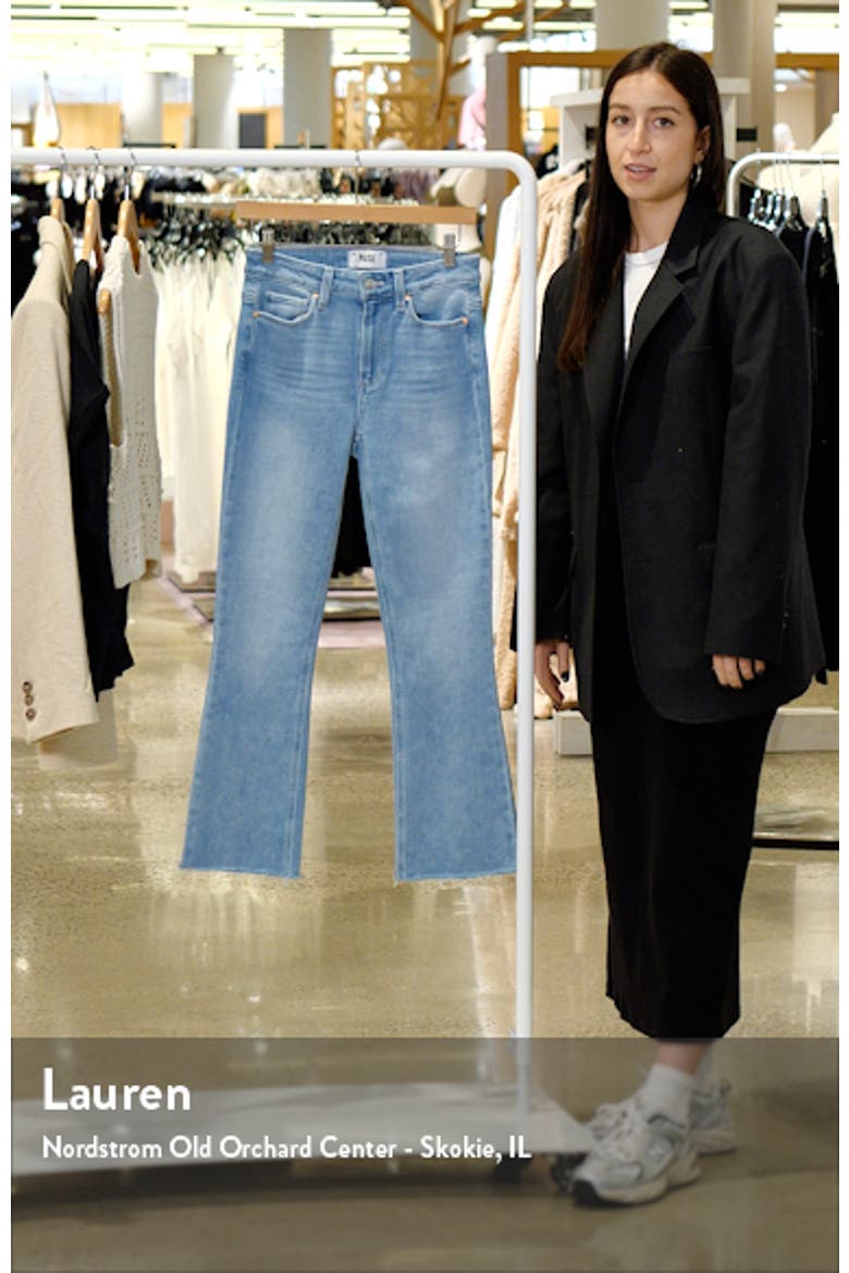 Colette High Waist Raw Hem Crop Flare Jeans video