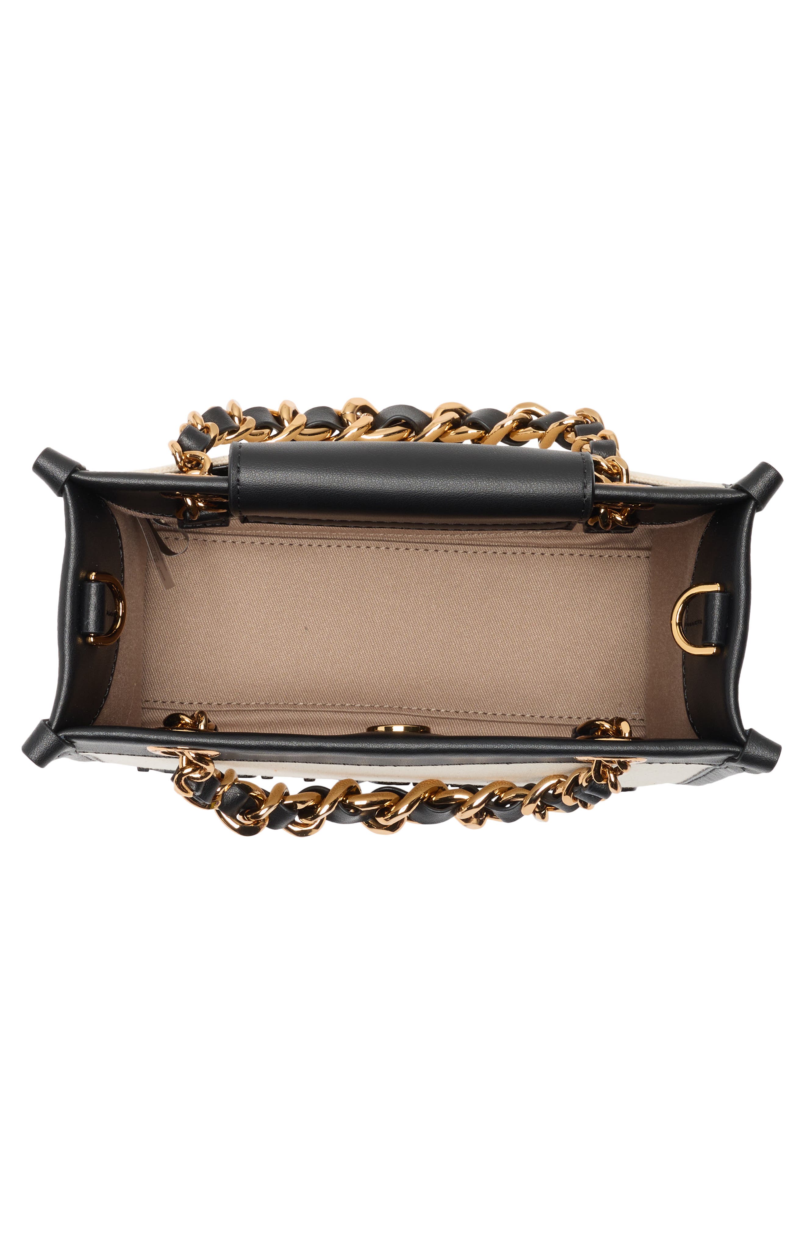 KARL LAGERFELD PARIS Savoie Square Top Handle Satchel, Alternate, color, Natural/ Black