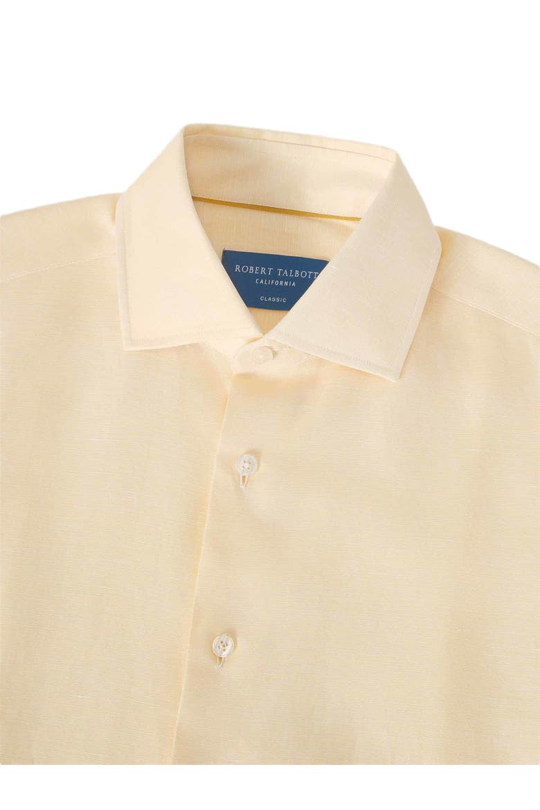 Reynolds Cotton Linen Blend Shirt in Contemporary fit, Alternate, color, Yellow