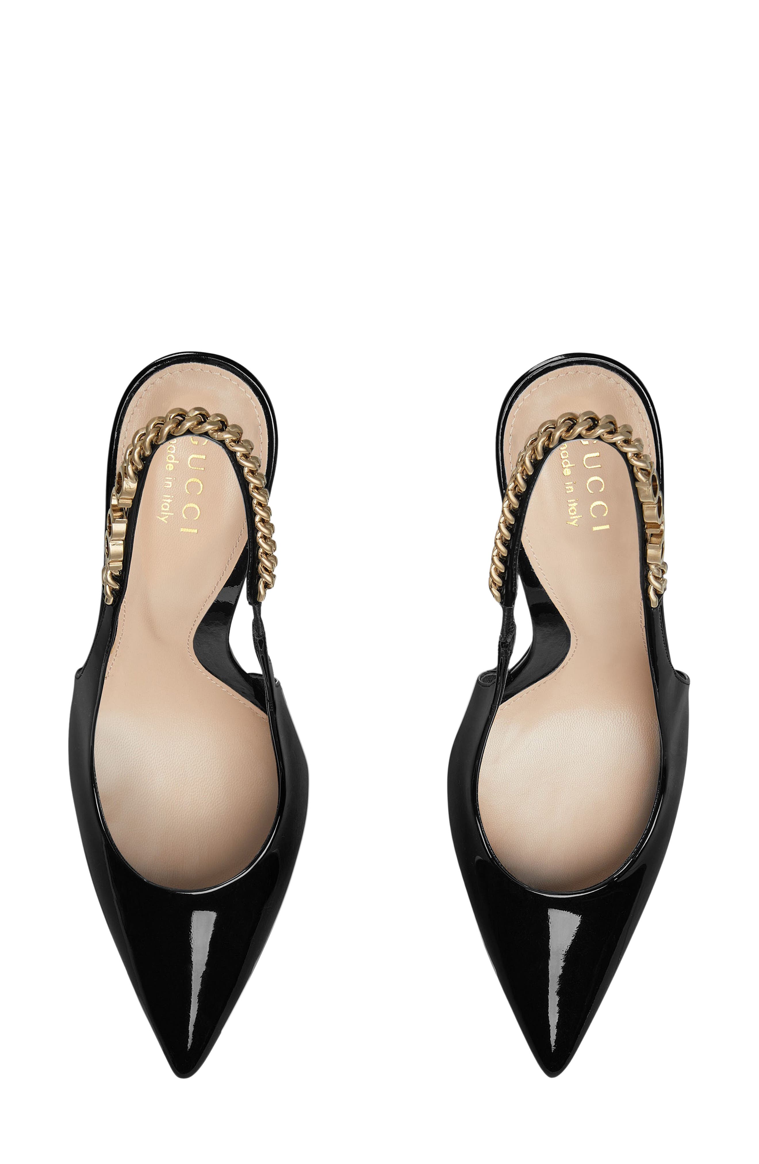 Gucci Signoria Pointed Toe Slingback Pump, Alternate, color, 1000 Nero
