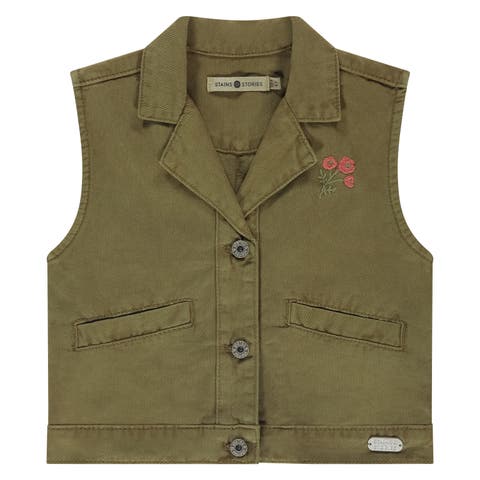 Embroidered Flower Vest (Toddler, Little Kid & Big Kid)
