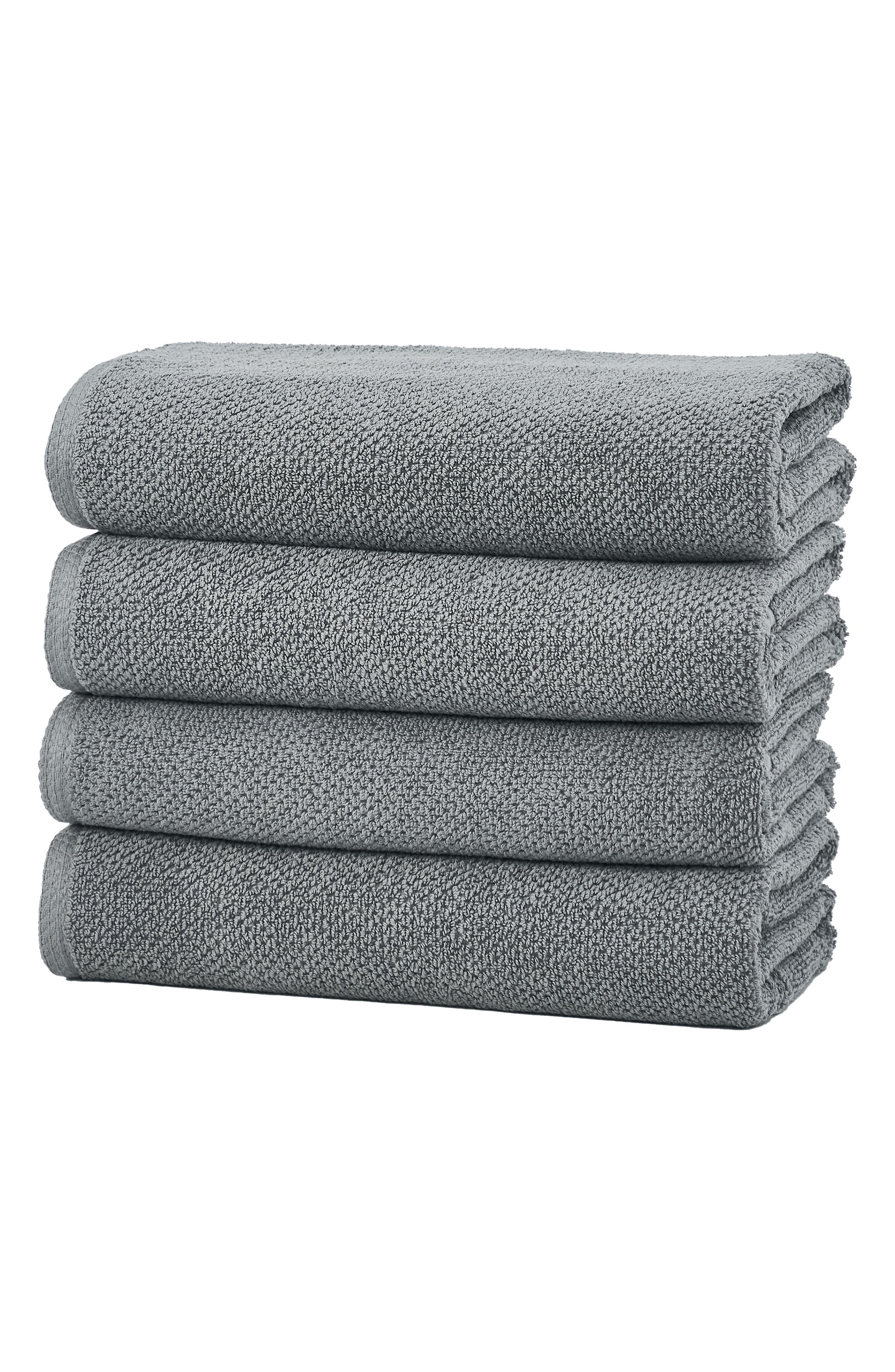 Woven & Weft Cotton 4-Pack Textured Bath Towel Set