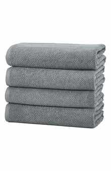 Woven & Weft Cotton 4-Pack Textured Bath Towel Set