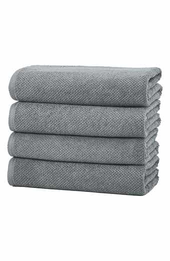 Woven & Weft Cotton 4-Pack Textured Bath Towel Set