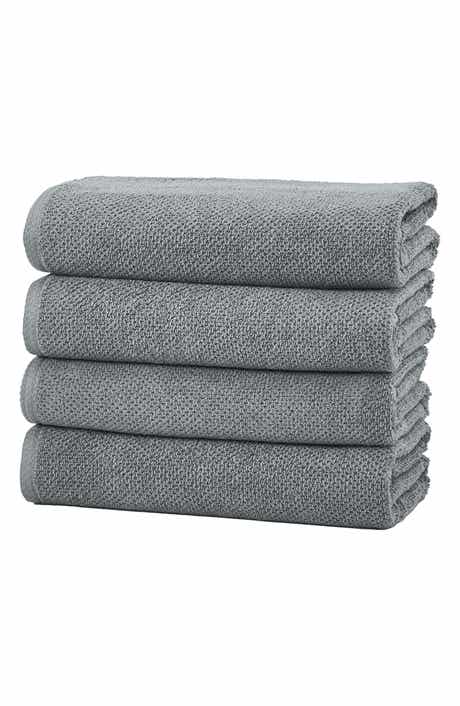Woven & Weft Cotton 4-Pack Textured Bath Towel Set