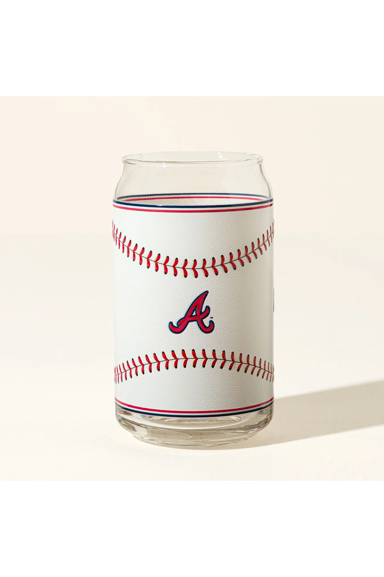MLB First Pitch Baseball Glass, Alternate, color, Atlanta Braves