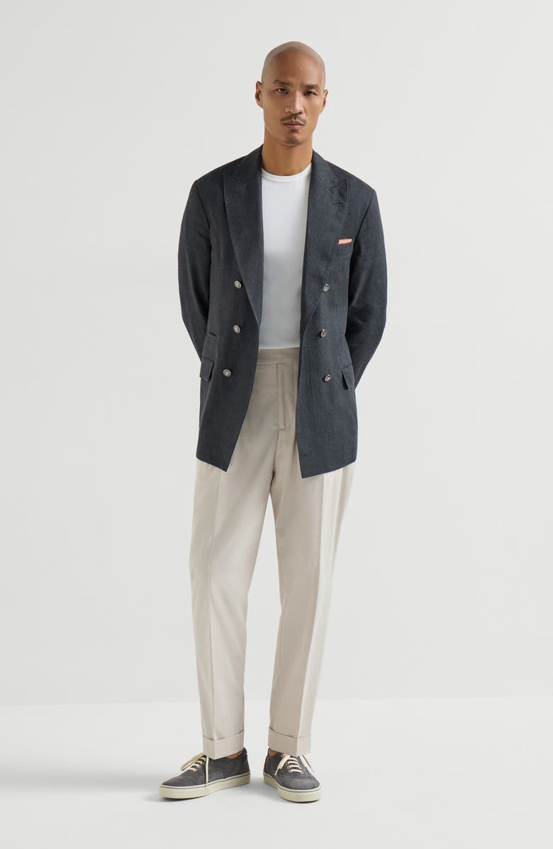 Brunello Cucinelli Cotton twill trousers, Alternate, color, Yuta