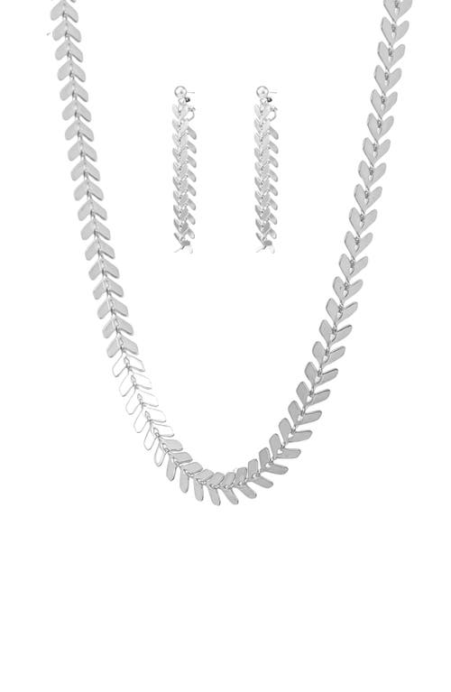 Bearfruit Jewelry Elara Chevron Necklace & Earring Set Trendy Statement