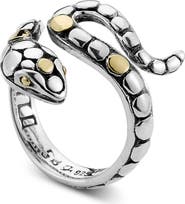 SAMUEL B. 18K Yellow Gold & Sterling Silver Snake Ring
