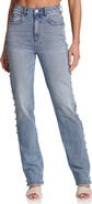 Avec Les Filles Embellished Straight Leg Jeans