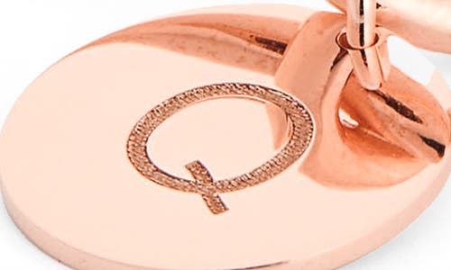Meshmerise Love Knot Initial Bracelet In Rose-q