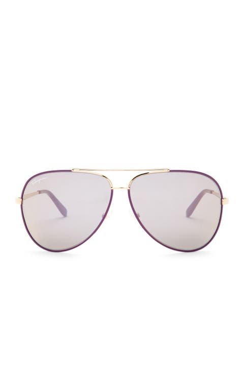 Salvatore Ferragamo 60mm Aviator Sunglasses