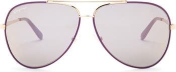 FERRAGAMO Salvatore Ferragamo 60mm Aviator Sunglasses